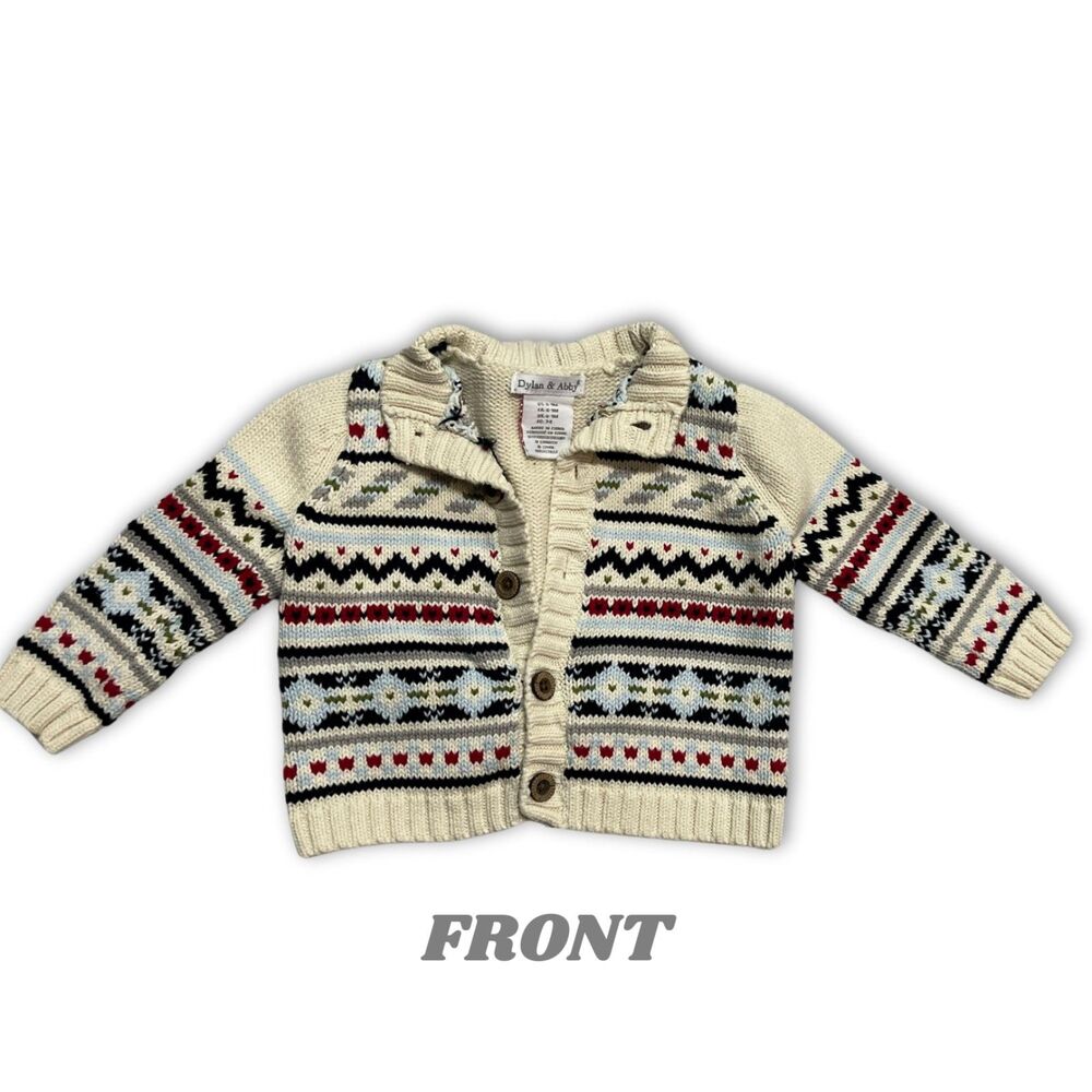Baby Boy'd Dylan & Abby 100% Cotton Sweater, multi-colored, six 6-9 Months